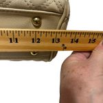 Anne Klein Satchel Bag Womens Coral Cream Quilted Chain Shoulder Purse Padlock Photo 10