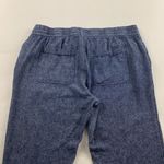 Old Navy  Blue Chambray Linen Blend Slim Leg Ankle Pants L Photo 5