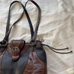 Brighton EMMA Tiny Woven Brown/Black Leather Print D330285 Western Vintage Bag Photo 3