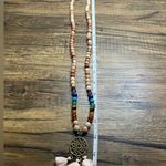 7 Chakra Gemstone Beaded Necklace with Dreamcatcher Pendant & Tassels – 20” Photo 3