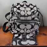 Coach Kyra Signature Jacquard Backpack Daisy Charm Hangtag Matching Wallet Photo 0