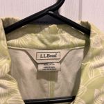 LL Bean Trench Coat Floral Print Lime Green‎ Womens Large Regular Pockets #0APX8 Green Photo 3