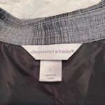 Christopher & Banks  gray plaid open front blazer jacket size large Photo 3