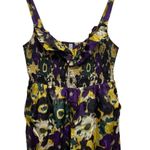 Anthropologie Maeve Silk Smocked Empire Tank Dress Medium purple green yellow Photo 8