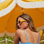 Lulus Blue Floral Bikini Top Photo 2