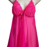 Juicy Couture  Pink Chemise Lace Sheer  with Ruched Sweetheart Neckline Large Photo 0