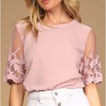 Lulus  Lisa Marie Mauve Pink Embroidered Top Photo 0