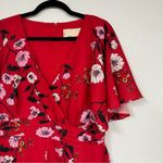 Keepsake  Red Floral Romper Womens 10 Flounce Flutter Sleeve Summer Playsuit Photo 3