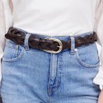 Madewell Brown Braided Leather Belt Size Medium-Large Photo 0
