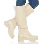 Sam Edelman  Larina Boot Ivory Cream Leather Tall Lug Sole Boots Women’s Size 7.5 Photo 14