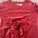 L.L.Bean Dress Womens Petite Small Red Velour Maxi Back/Front Tie Casual Pullover Photo 3