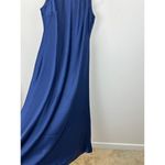 Madewell  Sleeveless Midi Dress Satin Slip Blue Minimalist Flowy Classic US 8 NWT Photo 9