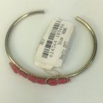 Nordstrom Red Seed bead goldtone cuff bracelet New Photo 1