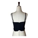 Pinko Shirt Women 2 Black Ruched Gathered Tie Front Cropped Cami Gothic Sexy Photo 3