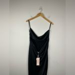 Oh Polly  Carmela Cowl Neck High Slit Maxi Dress in Black Women’s Sz 8 NWT Photo 4