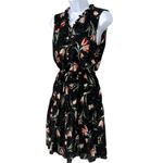 Rebecca Taylor Black Tulip Floral Print Silk Dress Sleeveless Size 4 Photo 4
