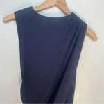 Susana Monaco  Side Ruched Navy Tank Bodycon Dress Large Crew Neck Sleeveless Photo 5