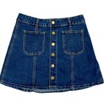 Altar'd State Altar’d State Women's A-line Snap Front Denim Jean Mini Skirt Size Small Photo 1