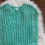 Teal Cable Knit V Neck Sweater Vest Size M Photo 1