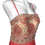 NEW VIVI TA Coral Embellished Prom Gown Dress Women's Size 14 Strapless Beaded Photo 2