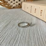 TK316 Solitaire Stainless Steel Ring Vintage “Portia” Diamond Tourmaline Engagement Jewelry Silver Photo 8