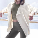 Athleta Cream Oatmeal Cozy Karma Wrap Cardigan Sz S Photo 0