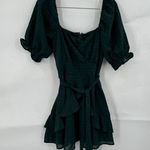 Trixxi  Dress Women Medium Green Pine Short Sleeve Belt Preppy Fairycore Festival Photo 0