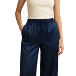 Apt. 9  Intimates Satin Drawstring Pajama Pants Navy Blue Size XXL Glam Summer Photo 0