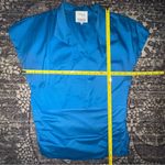 Akris Punto Bergdorf Goodman Women’s Size 10 Blue Cotton Stretch Top Blouse Photo 7