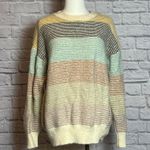 On Blue Pastel Stripe Textured Knit Sweater Women's L Size L Photo 0