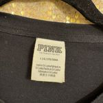 PINK - Victoria's Secret  Black Silver Dog Sequin Bling Campus Top Large Photo 3