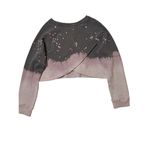 Brooklyn Karma Charcoal/LilacTie Dyed Sit Back & Relax Crop Sweatshirt S… Photo 4