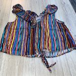 Willow and root willow & root striped shirt top yellow blue black Size L Photo 1