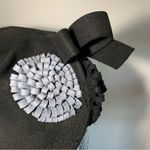 Vintage Janyth Roy Jr New York Merrimac Hand Blocked Hat With Veil Bow & Flowers Black Photo 2