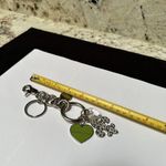 Keychain Katy Von Zeeland Silver Tone Green Enamel Heart Rhinestone Fleur De Lis Photo 7