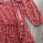 American Eagle Long Sleeve Faux Wrap Daisy Print Romper Medium Photo 5