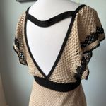 Crochet Knit Swim Beach Cover Up Size Large Tan Photo 6
