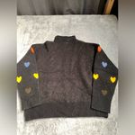 THML  heart knit Pattern Black Sweater small NWT Photo 7