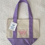 Trader Joe’s Mini Pastel Canvas Tote Bag – PURPLE NWT Photo 0
