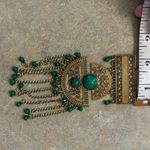 Like NEW Boho Oriental inspired jewelry piece faux jade festive necklace Gold Photo 8