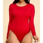 Free People Intimately  Long Sleeve Seamless Crewneck Bodysuit Red Medium Large Photo 1