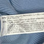 ZARA Women's Blue Rib Knit Short Sleeve V-neck Button Crop Sweater Shirt Top M Photo 3