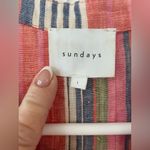 Sundays  linen brightly colored striped, cap sleeves, knee length dress;size 1 S Photo 2