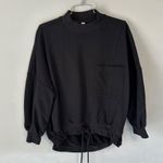 Nap Loungewear Drawstring Hem Oversized Cotton Sweatshirt NEW Black Small Photo 1