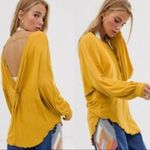 Free People Shimmy Shake Open Twist Back Top/ Sweater in Gold, Size S New w/Tag Photo 14