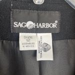 Sag Harbor Women’s 100% Wool Lined Dark Academia Career Classic Blazer Size 12 Black Photo 3