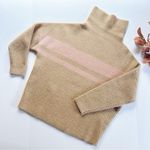J.Crew NEW  Cashmere Relaxed Turtleneck Sweater in Stripe Photo 3