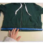 Forever 21 Cropped Athletic Wear Full Zip Up Green Hoodie With Pockets Size M Photo 12