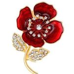 Elegant Crystal Flower Brooch Pin for Women Gold Photo 0