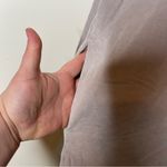 ALBUM DI FAMIGLIA Light Grey Velvet Collar Oversized Button Front Shirt Dress S Photo 5